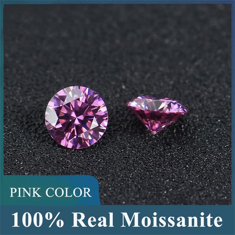 gepas Pink Color Moissanite Loose Stone 1ct 2ct 3ct Round Cut Lab Diamond VVS1 Clarity For Jewelry Making - Image 4